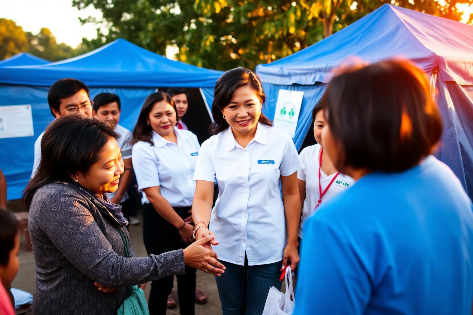 First Lady greets residents at a healthcare caravan in Cagayan de Oro