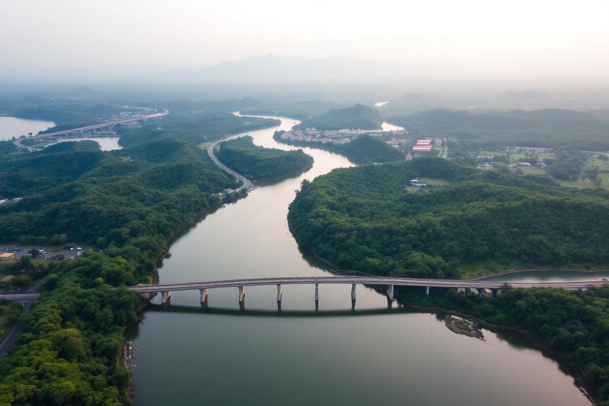 Aerial view of the Cagayan de Oro river