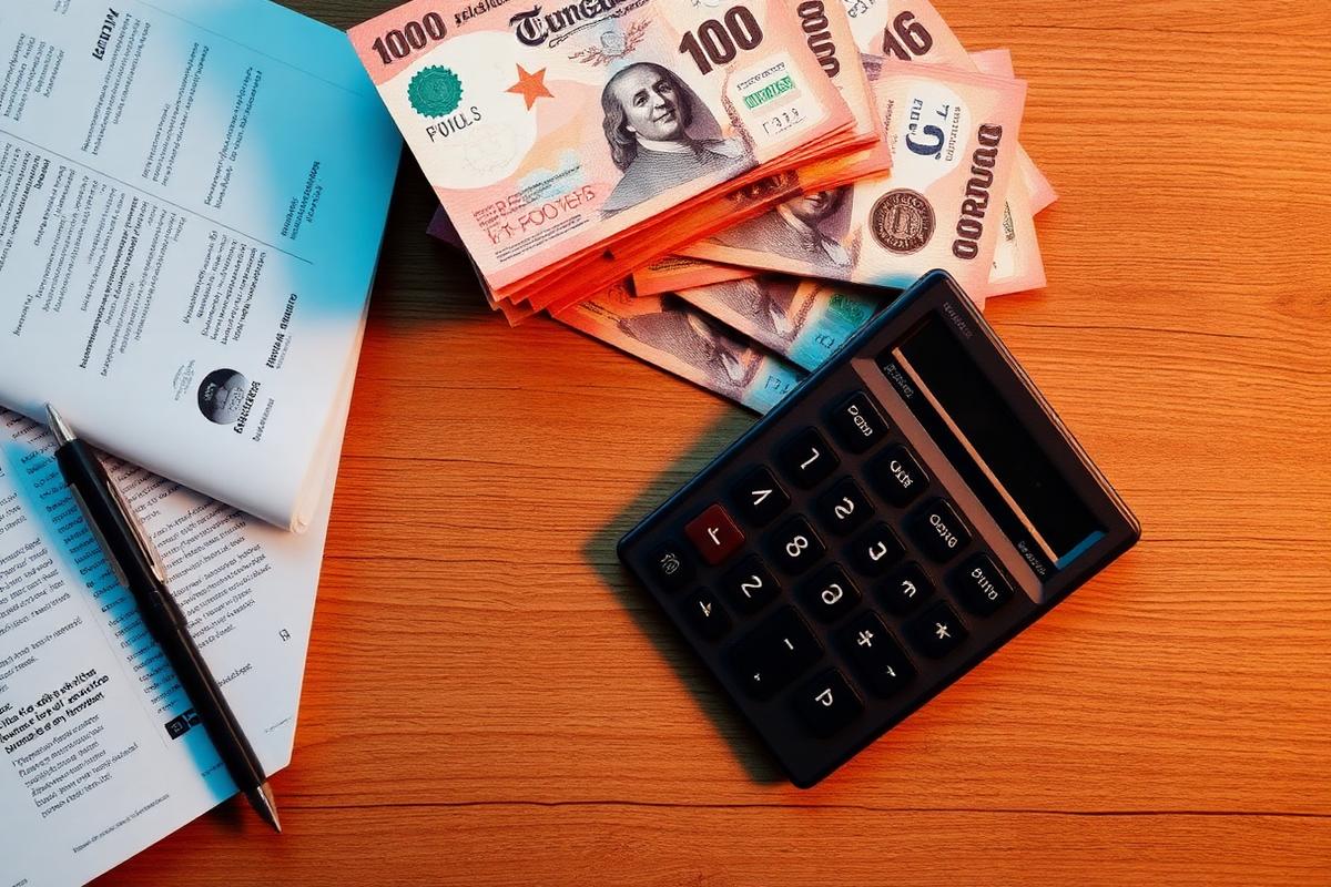 Peso bills on a desk